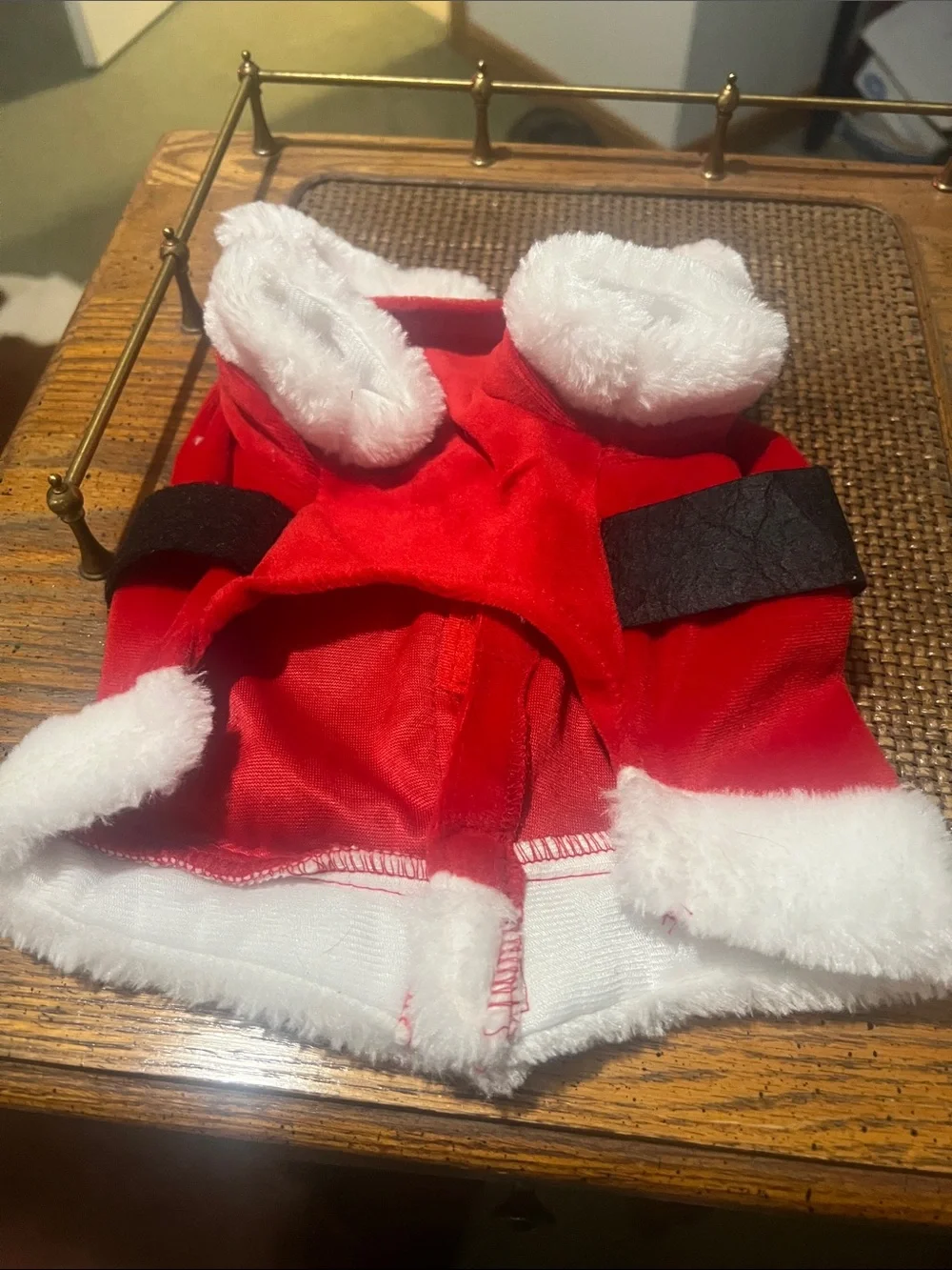 Festive Red Santa-Style Dog Coat with Faux Fur Trim